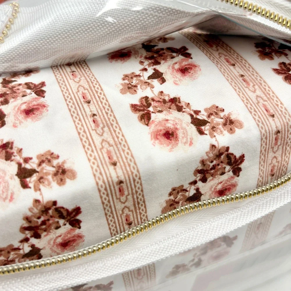 Ophelia Queen 6 Piece Sheet Set Floral Rose Stripe Pink Mauve Cottagecore NEW